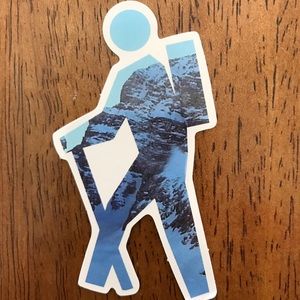 2/$8 Blue Hiker Sticker for Laptop or Phone Case